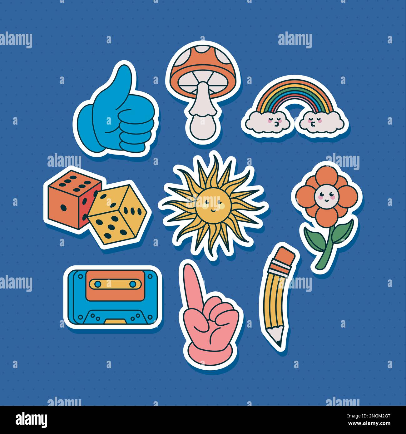 nine retro style icons Stock Vector Image & Art - Alamy