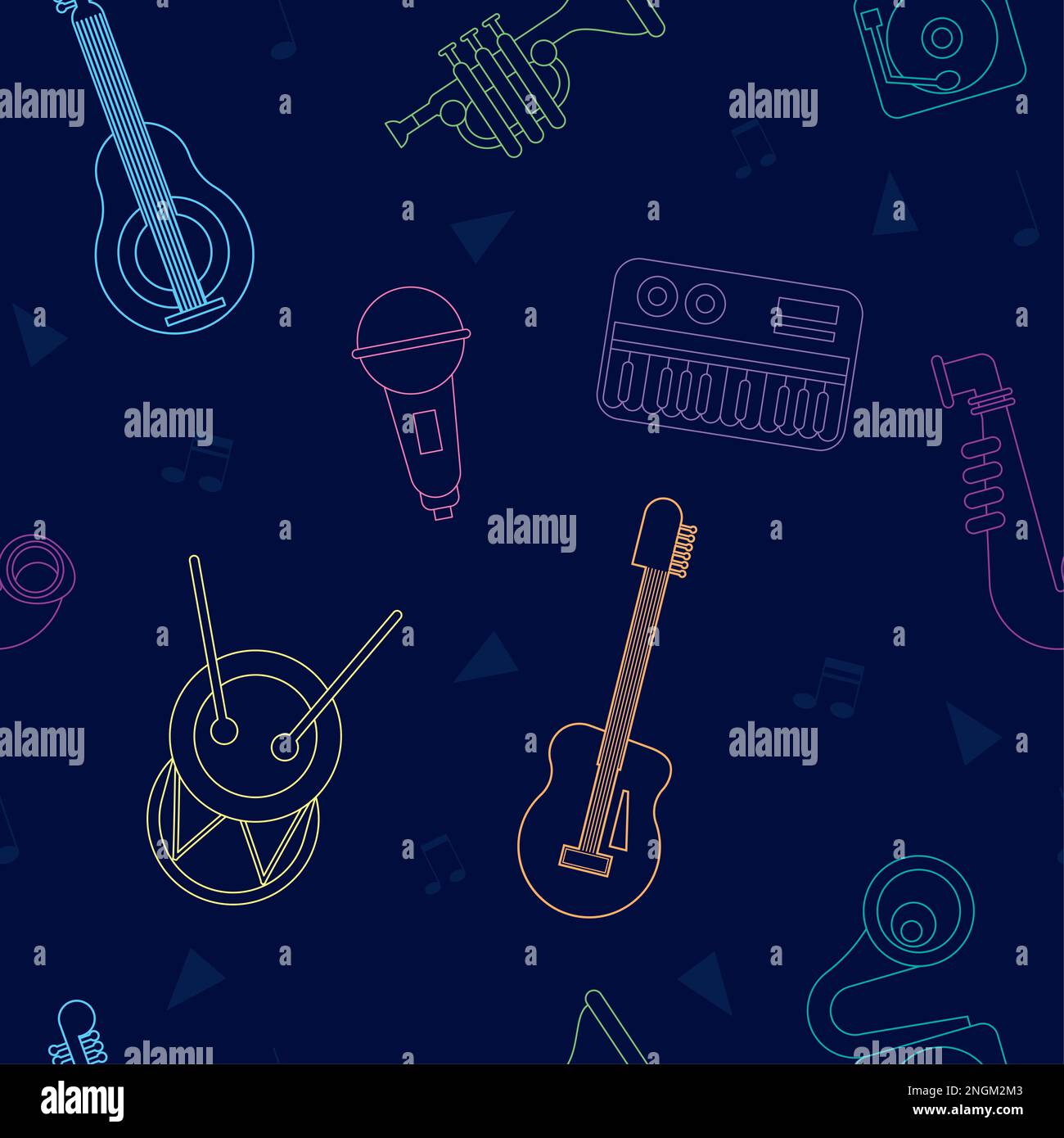 musical instruments neon frame Stock Vector Image & Art - Alamy