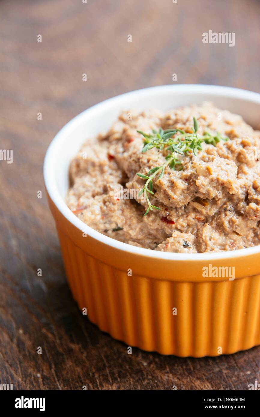 Homemade bread spread or dip for crackers. Stock Photo