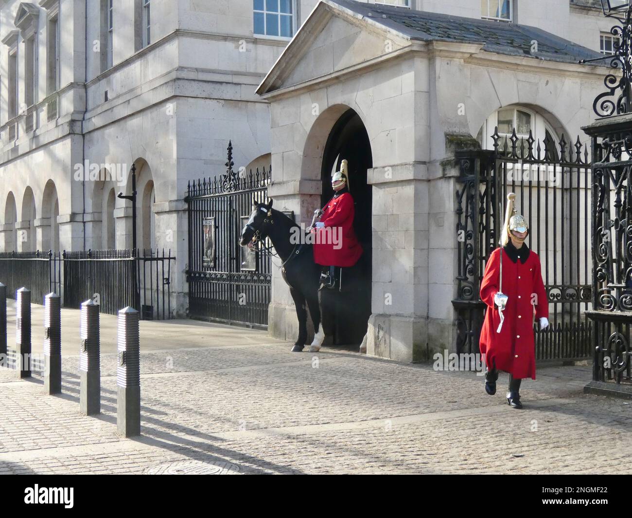 King's Guard, Whitehall, London Stock Photo