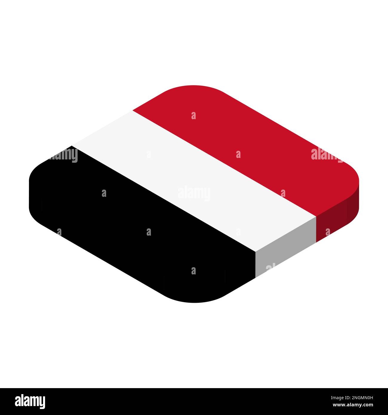 Yemen flag - 3D isometric square flag with rounded corners Stock Vector ...