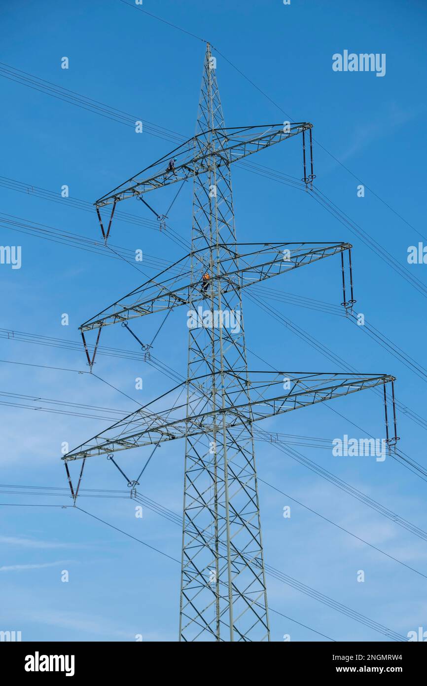 Highvoltage power line Stock Photo Alamy