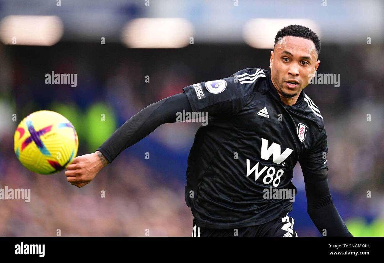 Brighton, UK. 18th Feb, 2023. Kenny Tete of Fulham FC during the Premier League match between Brighton & Hove Albion and Fulham at The Amex on February 18th 2023 in Brighton, England. (Photo by Jeff Mood/phcimages.com) Credit: PHC Images/Alamy Live News Stock Photo