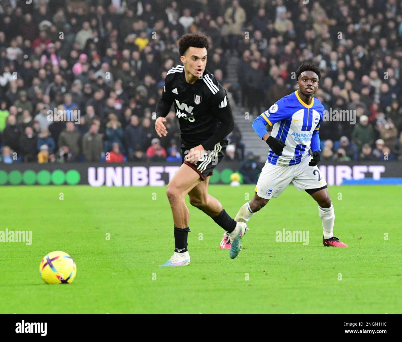 Antonee Robinson of Fulham FC battles for possession against News Photo  - Getty Images