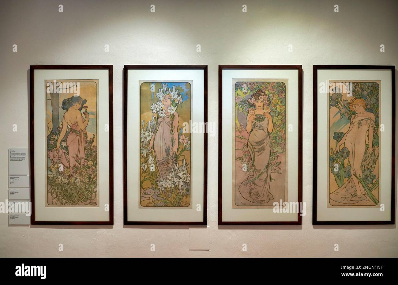 Prague Czech Republic. Paintings in Alphonse Mucha museum Stock Photo