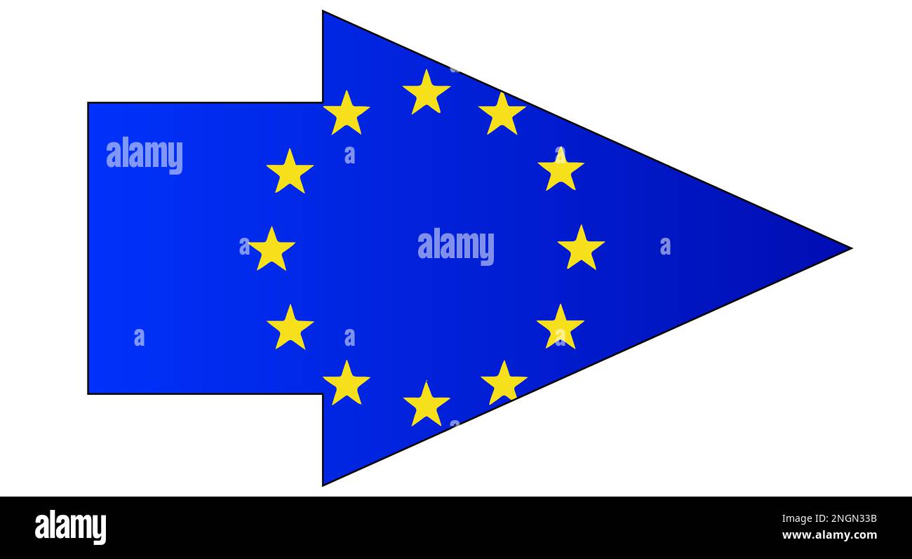 Flag of the European Union with blue background and yellow stars set