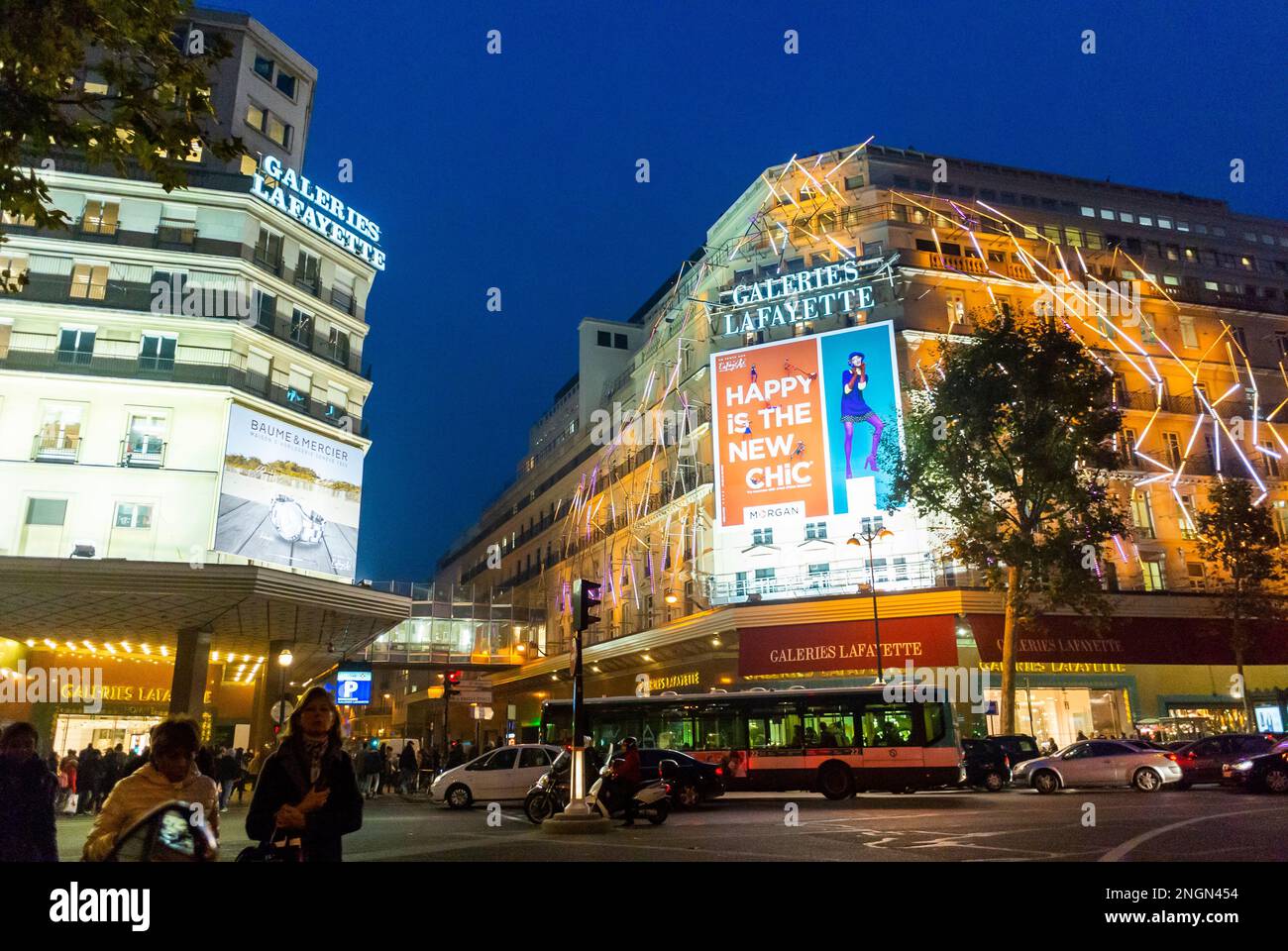 Views outside galeries lafayette department store hi-res stock
