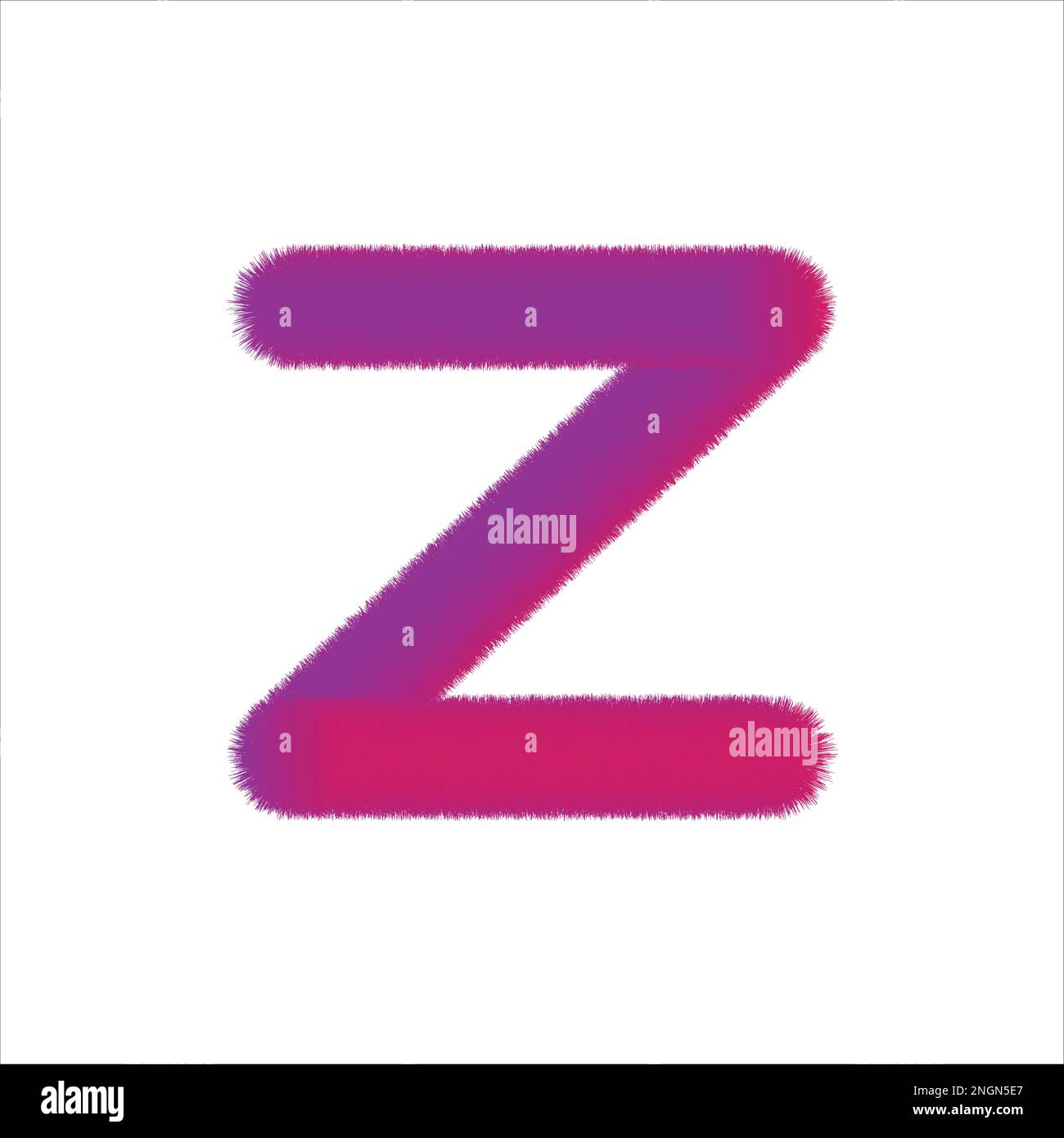 High Quality 3D Shaggy Letter Z on White Background . Isolated Vector Element Stock Vector