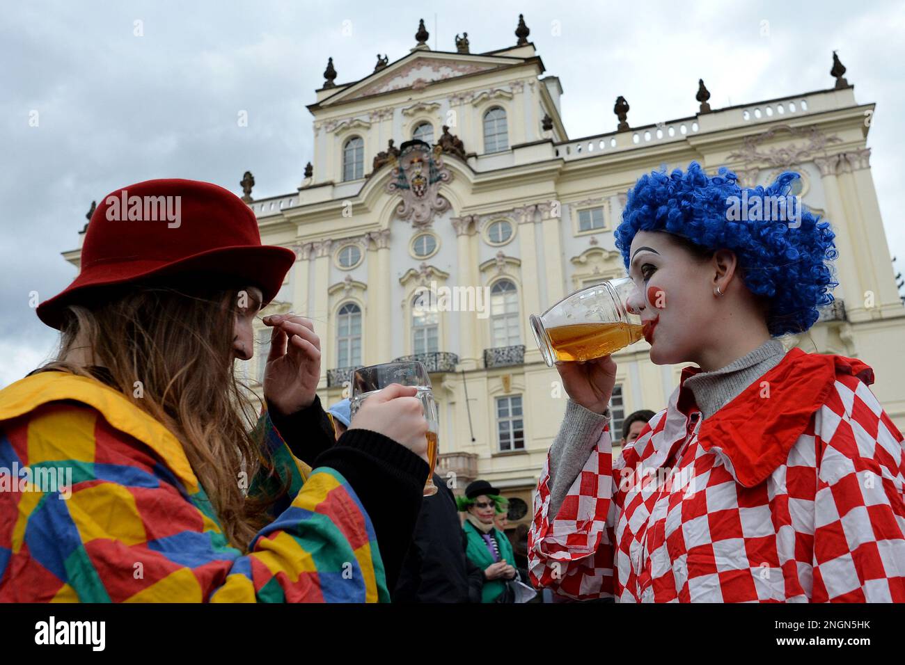 Prague, Czech Republic. 18th Feb, 2023. People take part in the Masopust  carnival parade in Prague in the Czech Republic. The Czech version of  Mardis Gras, Masopust is celebrated in Prague each