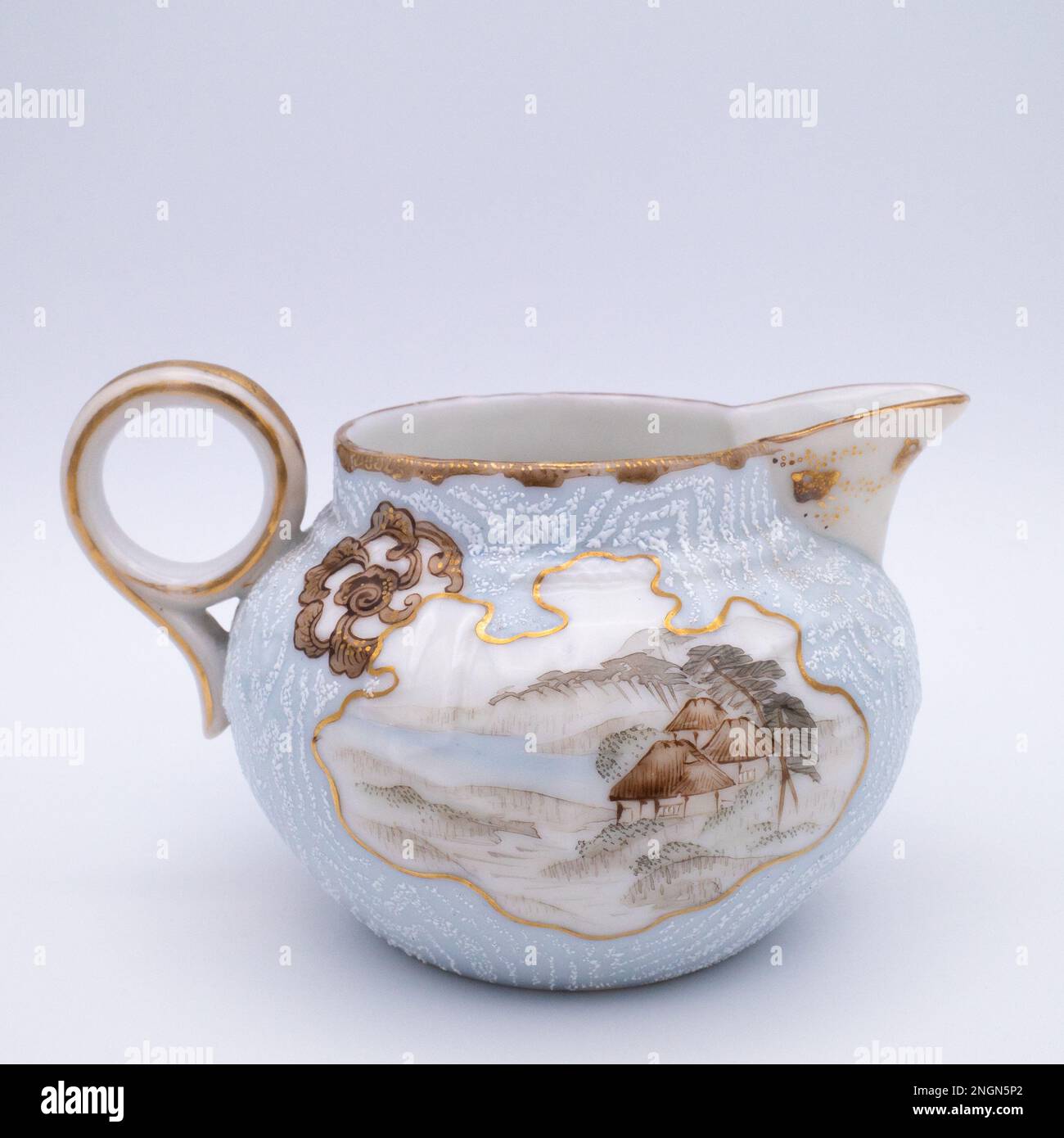 Antique Japanese Kutani Porcelain Creamer. Not marked Stock Photo Alamy