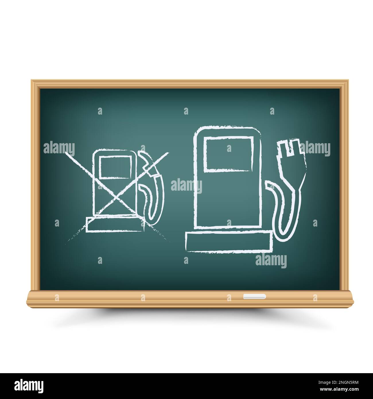 Blackboard draw electric cars are clean ecology Stock Vector