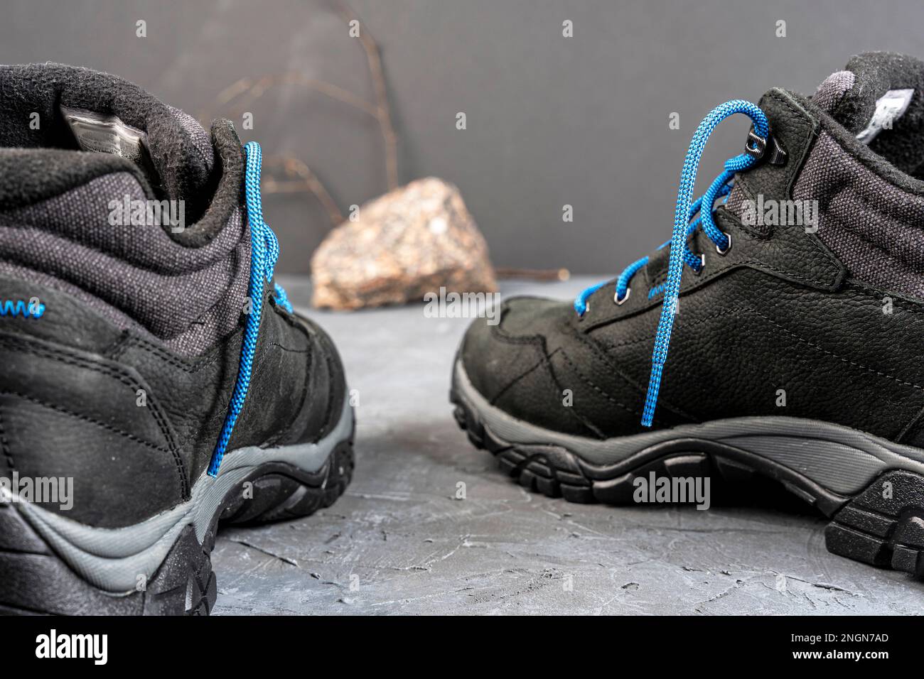 men's sports hiking boots. Leather shoes for active people Stock Photo ...