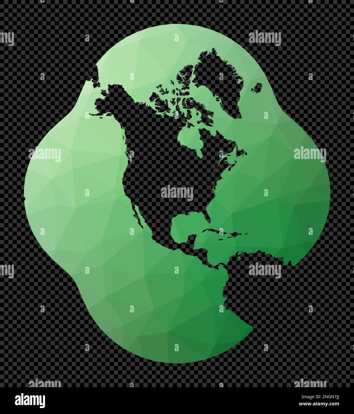 Abstract digital map of the world. Modified Stereographic GS 48 ...