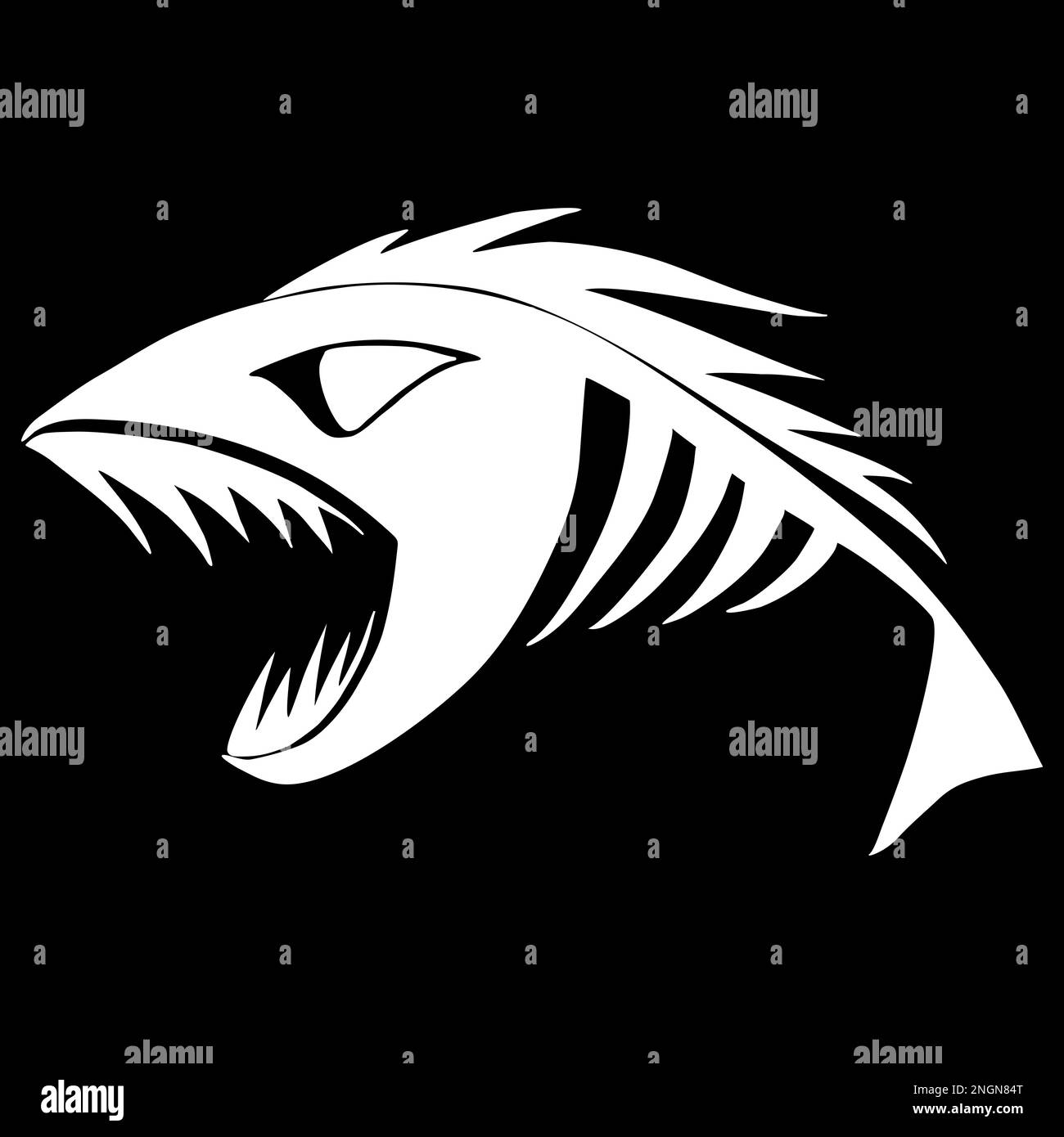 Skeleton of fish Black and White Stock Photos & Images - Alamy