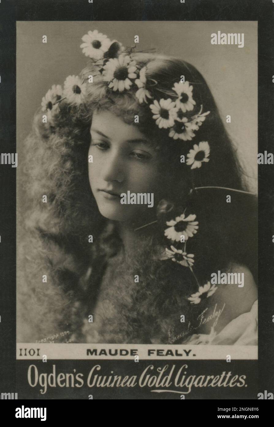 Maude Fealy as Ophelia - photo by James Purdy (Boston) 1899 - restored from original Ogden's Guinea Gold cigarette card #1101 by Montana Photographer Stock Photo