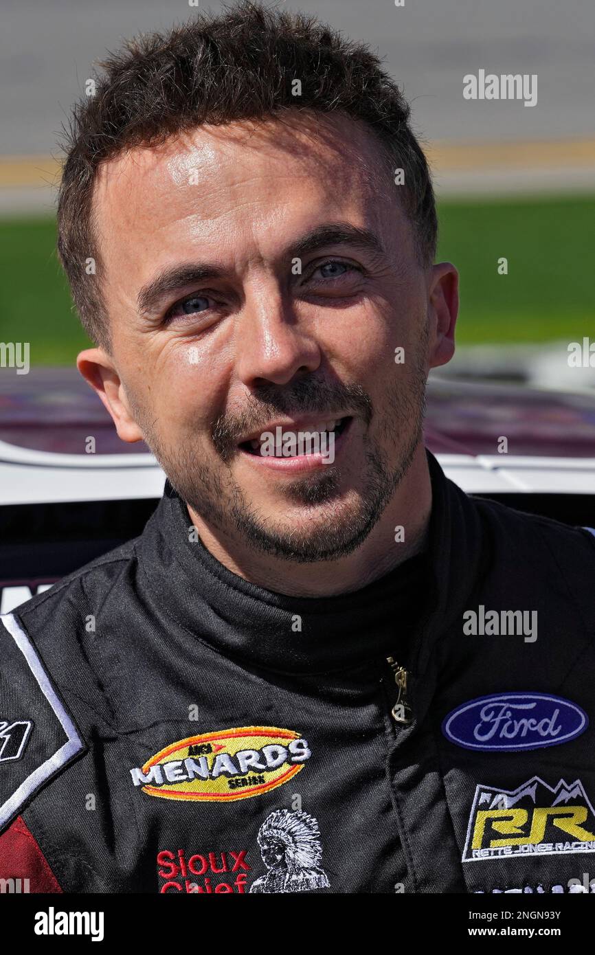 Actor turned race car driver Frankie Muniz smiles before the ARCA 200