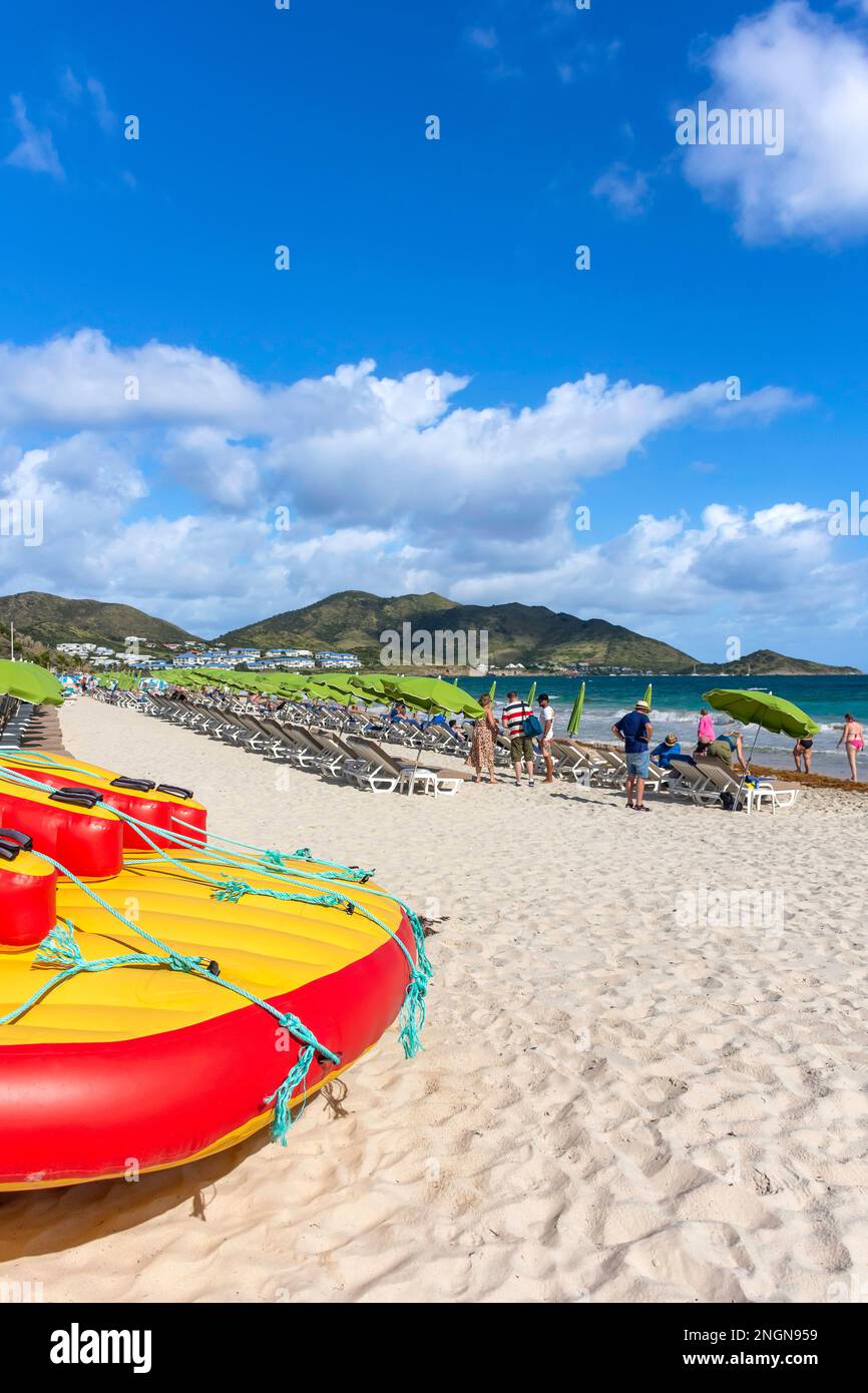 Beach view, Orient Bay (Baie Orientale), St Martin (Saint-Martin), Lesser Antilles, Caribbean Stock Photo