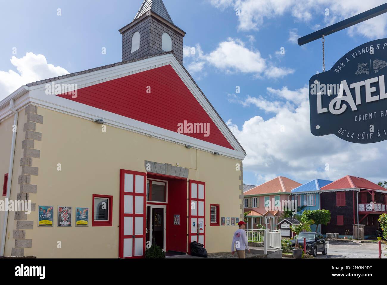 Théâtre La Chapelle (Chapel Arts Theatre), Orient Bay (Baie Orientale), St Martin (Saint-Martin), Lesser Antilles, Caribbean Stock Photo