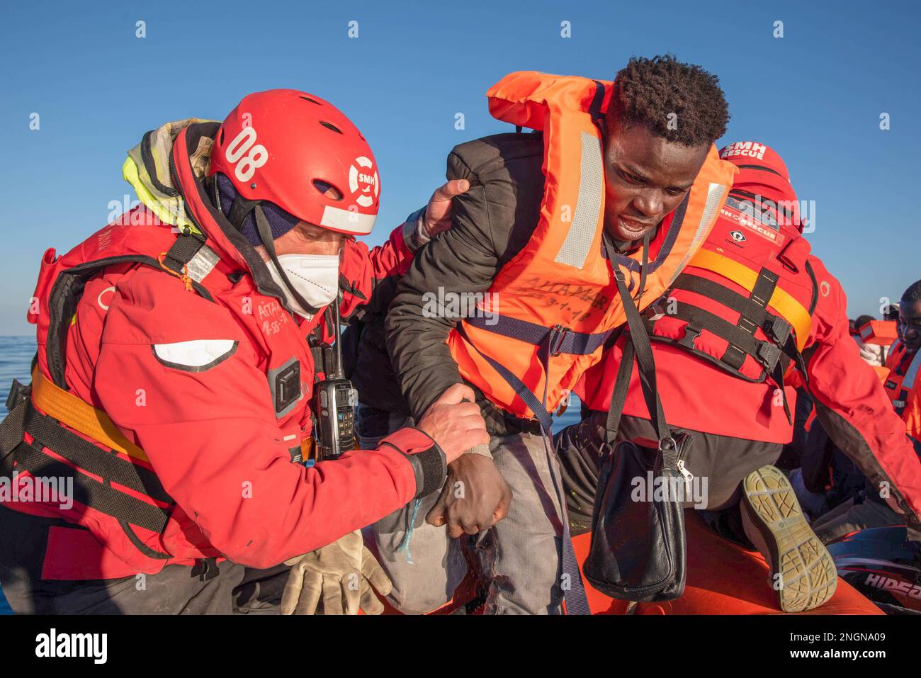 African Basque Sar Malta, Malta. 15th Feb, 2023. A member of the rescue team of the ...