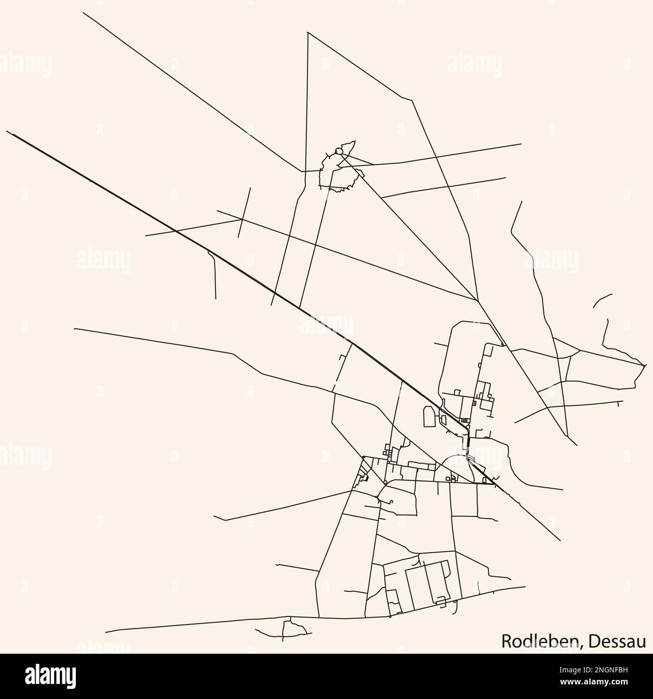 Street roads map of the RODLEBEN BOROUGH, DESSAU Stock Vector Image ...