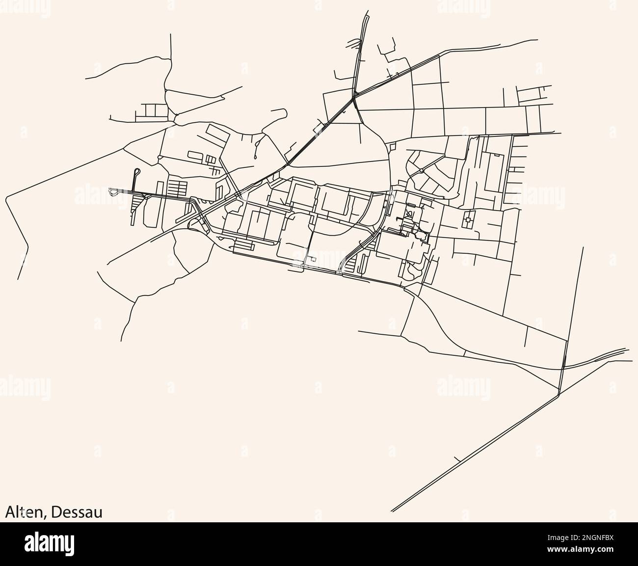 Street roads map of the ALTEN BOROUGH, DESSAU Stock Vector Image & Art ...