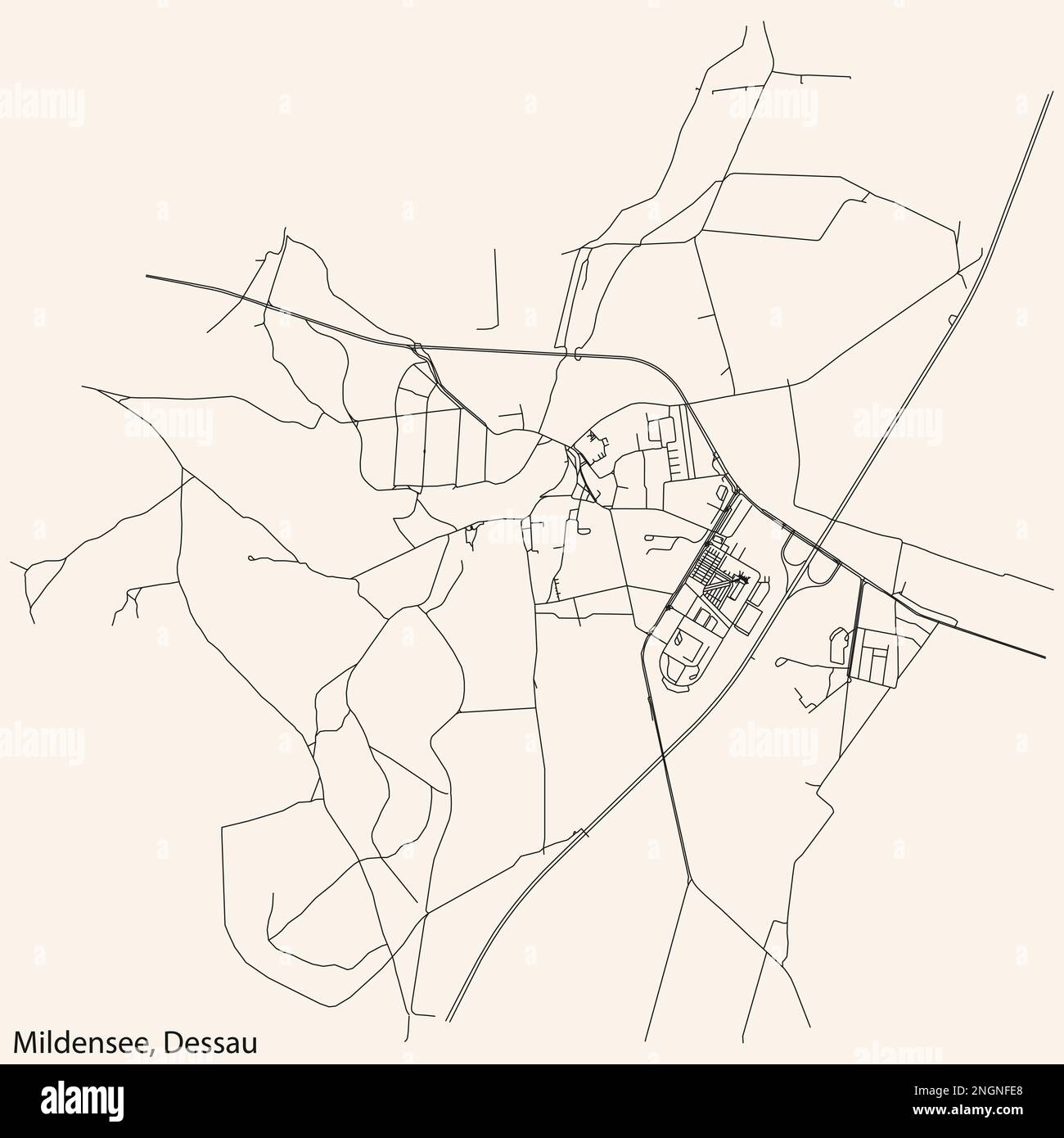 Street roads map of the MILDENSEE BOROUGH, DESSAU Stock Vector Image ...