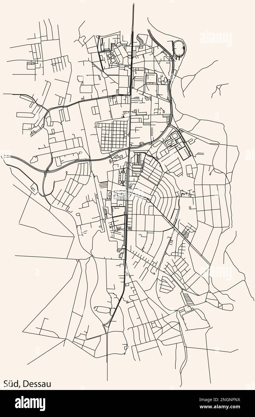 Street roads map of the SÜD BOROUGH, DESSAU Stock Vector Image & Art ...