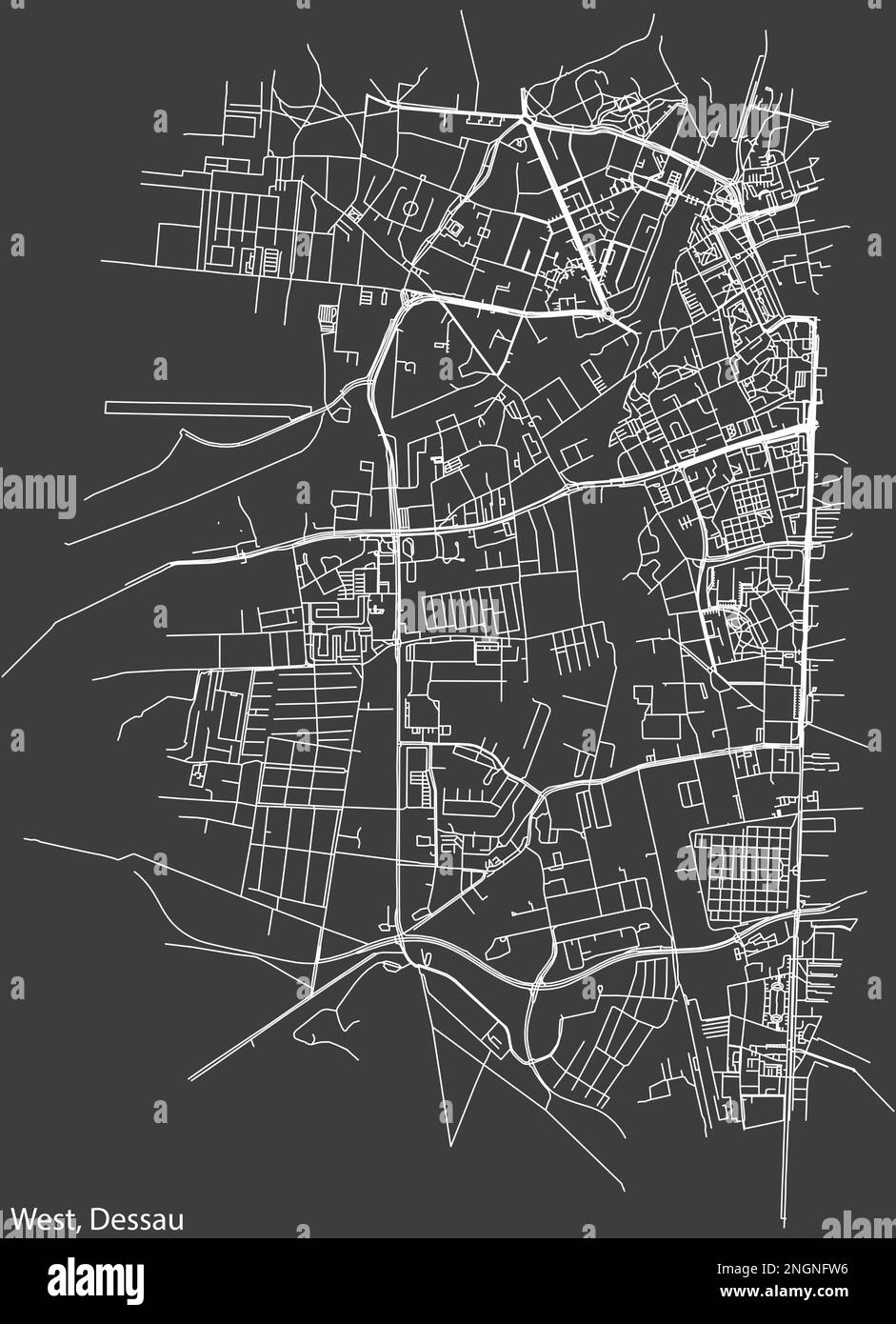 Street roads map of the WEST BOROUGH, DESSAU Stock Vector Image & Art ...