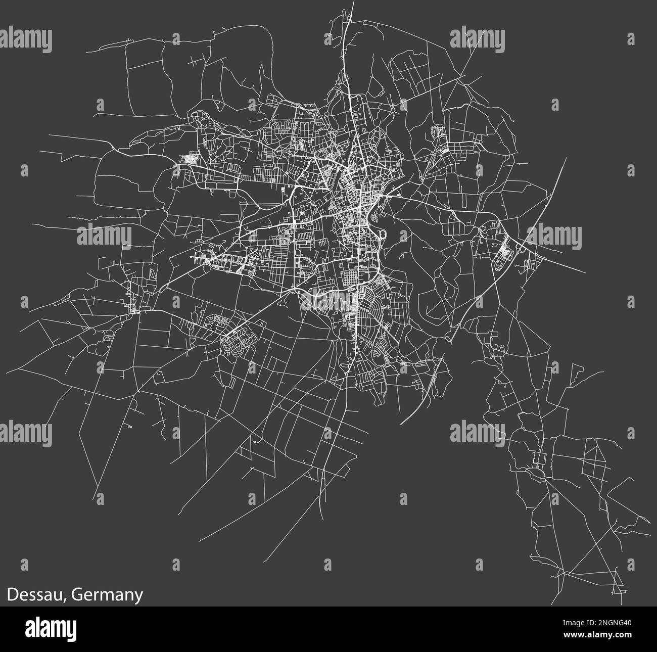Street roads map of DESSAU, GERMANY Stock Vector Image & Art - Alamy