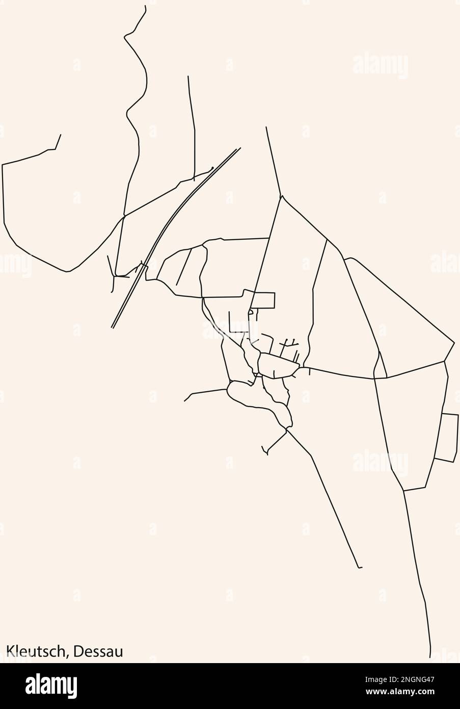 Street roads map of the KLEUTSCH BOROUGH, DESSAU Stock Vector Image ...