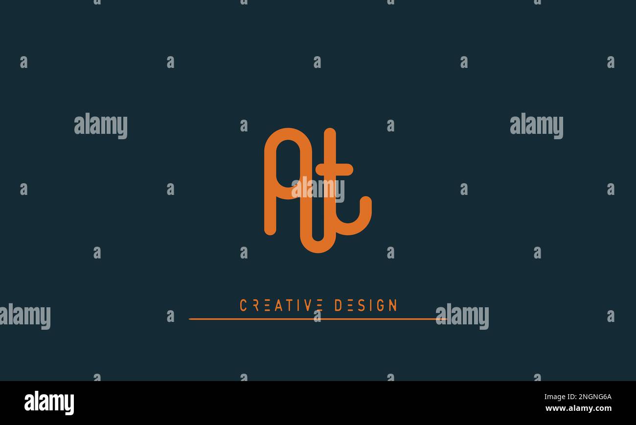 Alphabet letters Initials Monogram logo AT , TA Stock Vector
