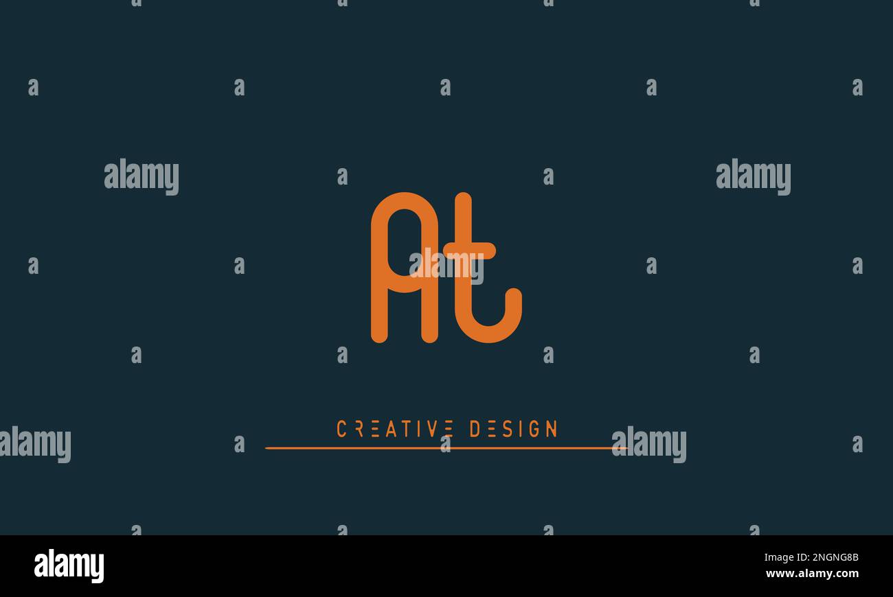 Alphabet letters Initials Monogram logo AT , TA Stock Vector