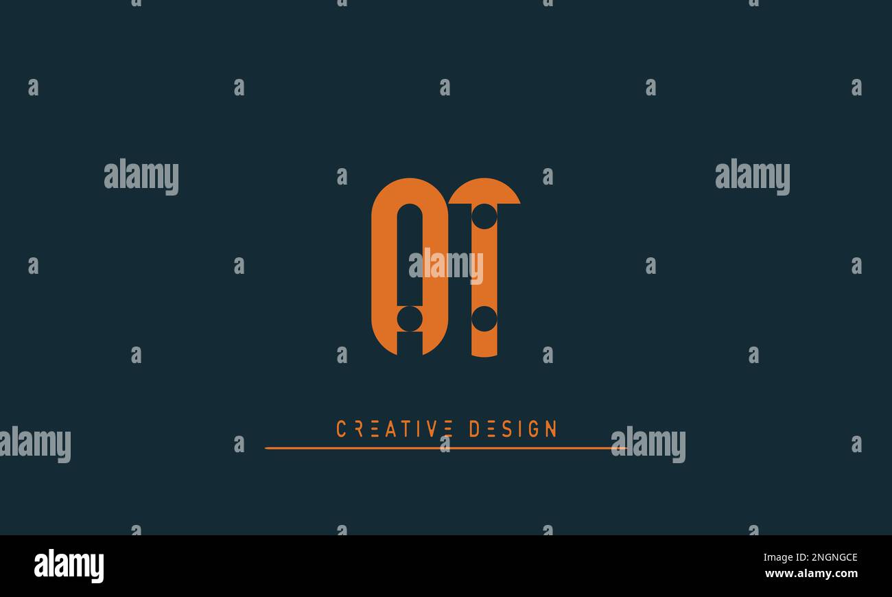 Alphabet letters Initials Monogram logo AT , TA Stock Vector