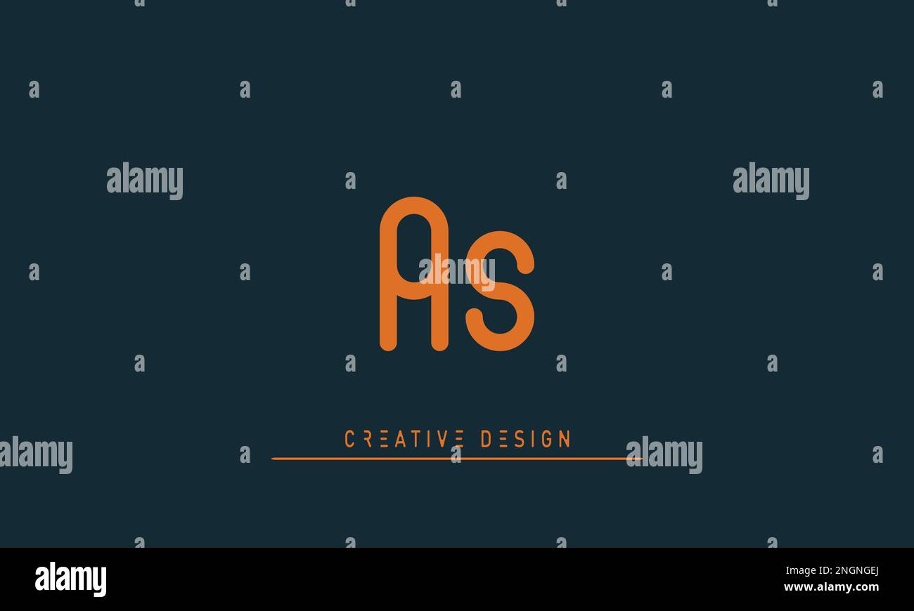 Alphabet letters Initials Monogram logo AS , SA Stock Vector