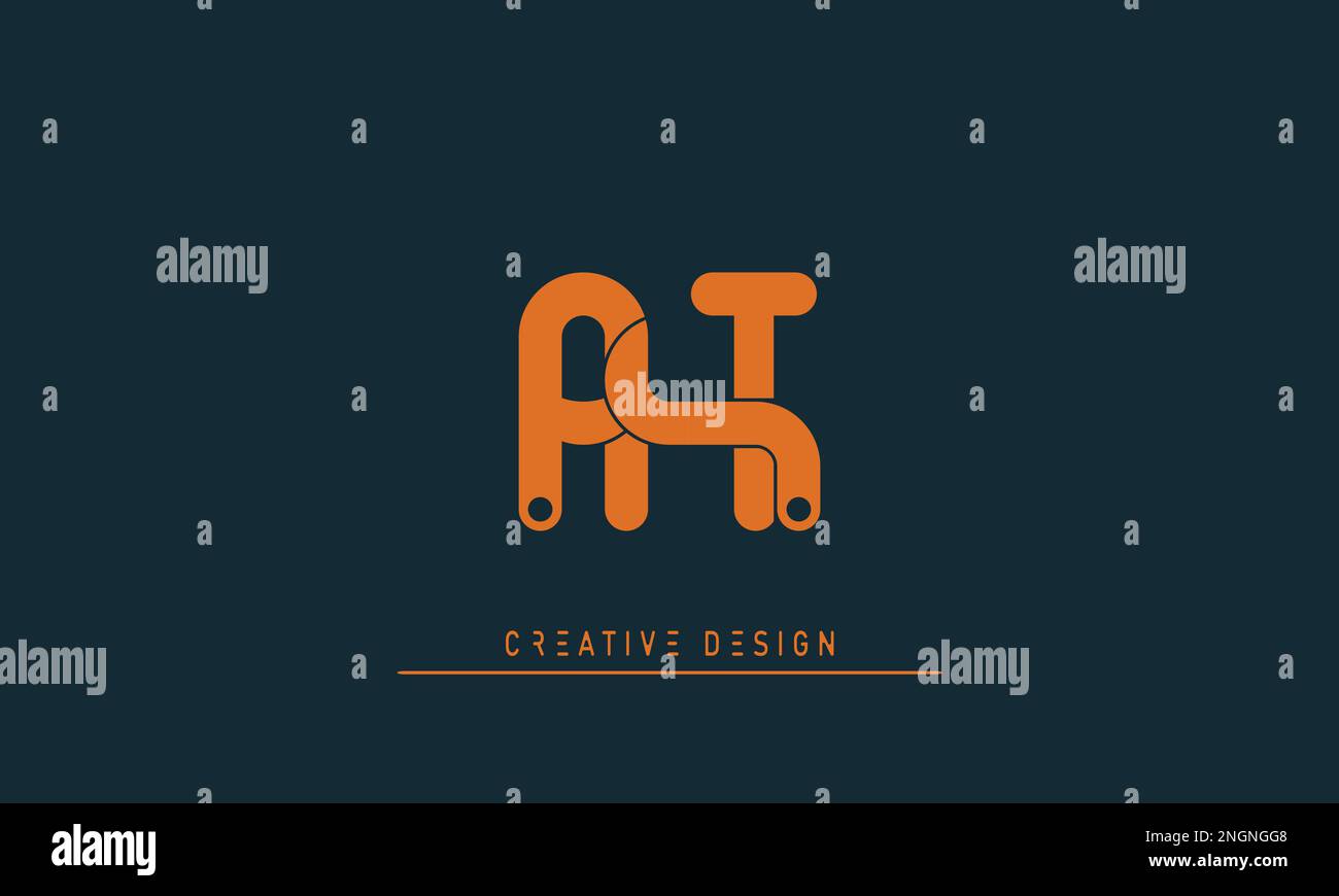 Alphabet letters Initials Monogram logo AT , TA Stock Vector
