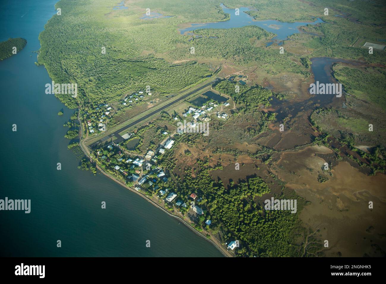 Saibai Island community from the air, in the Torres Strait, north
