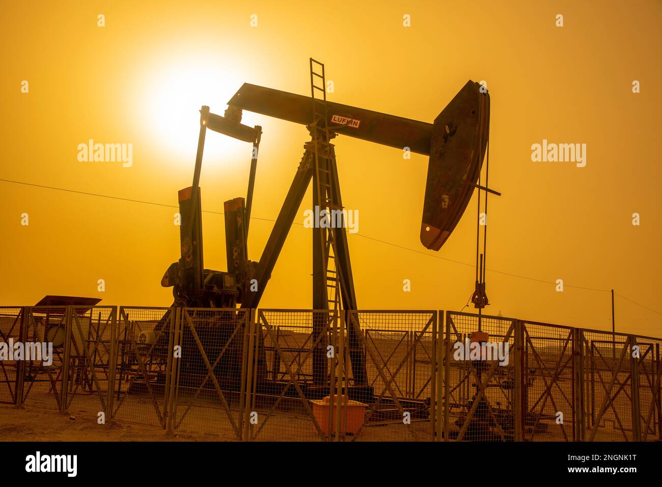 Pumpjack aka oil horse, nodding donkey, oil jack, beam pump raises
