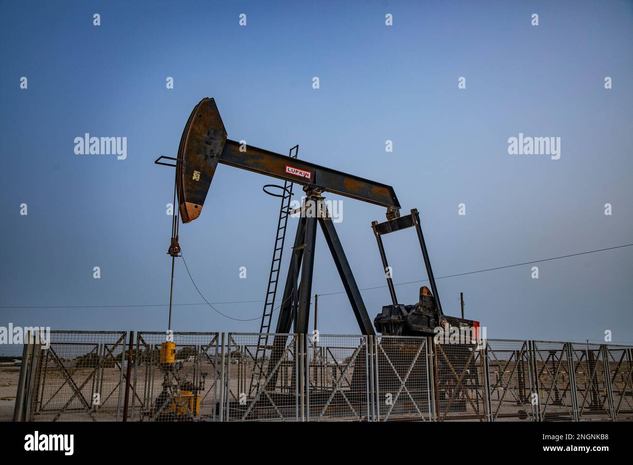 Pumpjack aka oil horse, nodding donkey, oil jack, beam pump raises