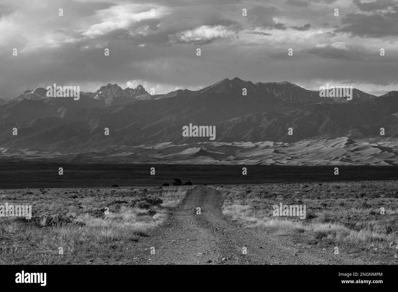 Mountain Range in the Desert Stock Photo