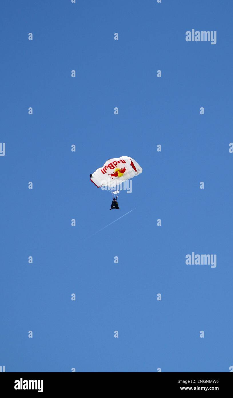Istanbul,Turkey 26 May 2013 Paratroopers soaring from the sky at