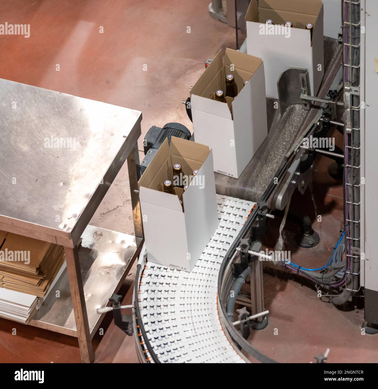 Production of cremant sparkling wine in Burgundy, France. Automatically