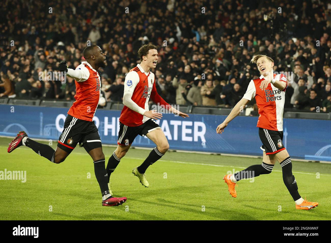 ROTTERDAM Marcus Holmgren Pedersen of Feyenoord (r) cheers after the