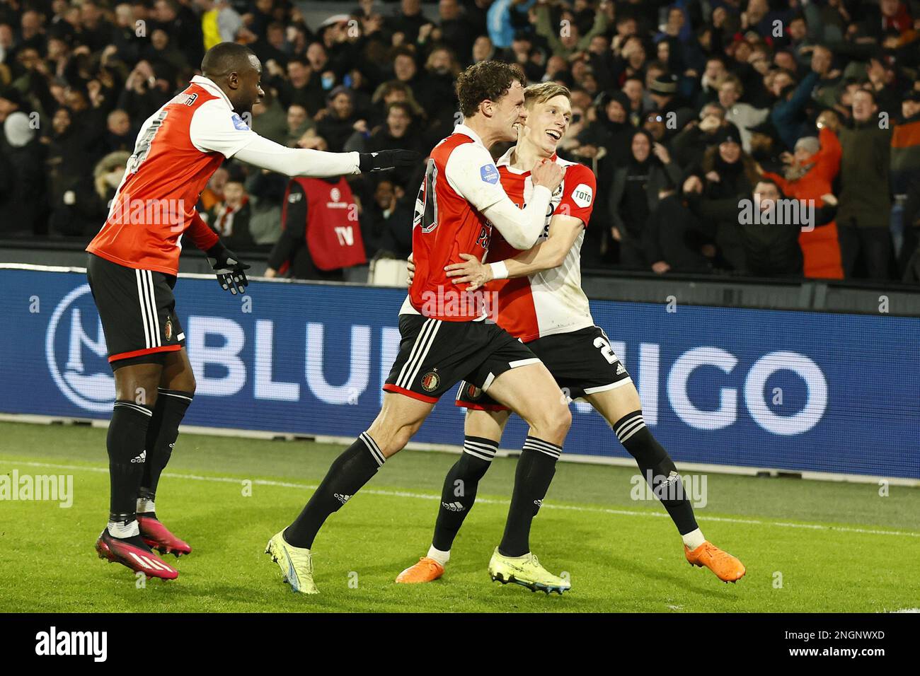 ROTTERDAM Marcus Holmgren Pedersen of Feyenoord (r) cheers after the