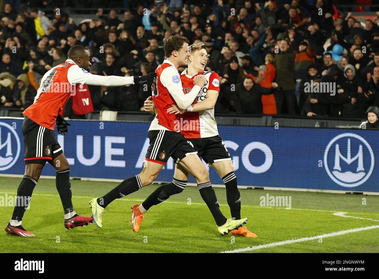ROTTERDAM Marcus Holmgren Pedersen of Feyenoord (r) cheers after the