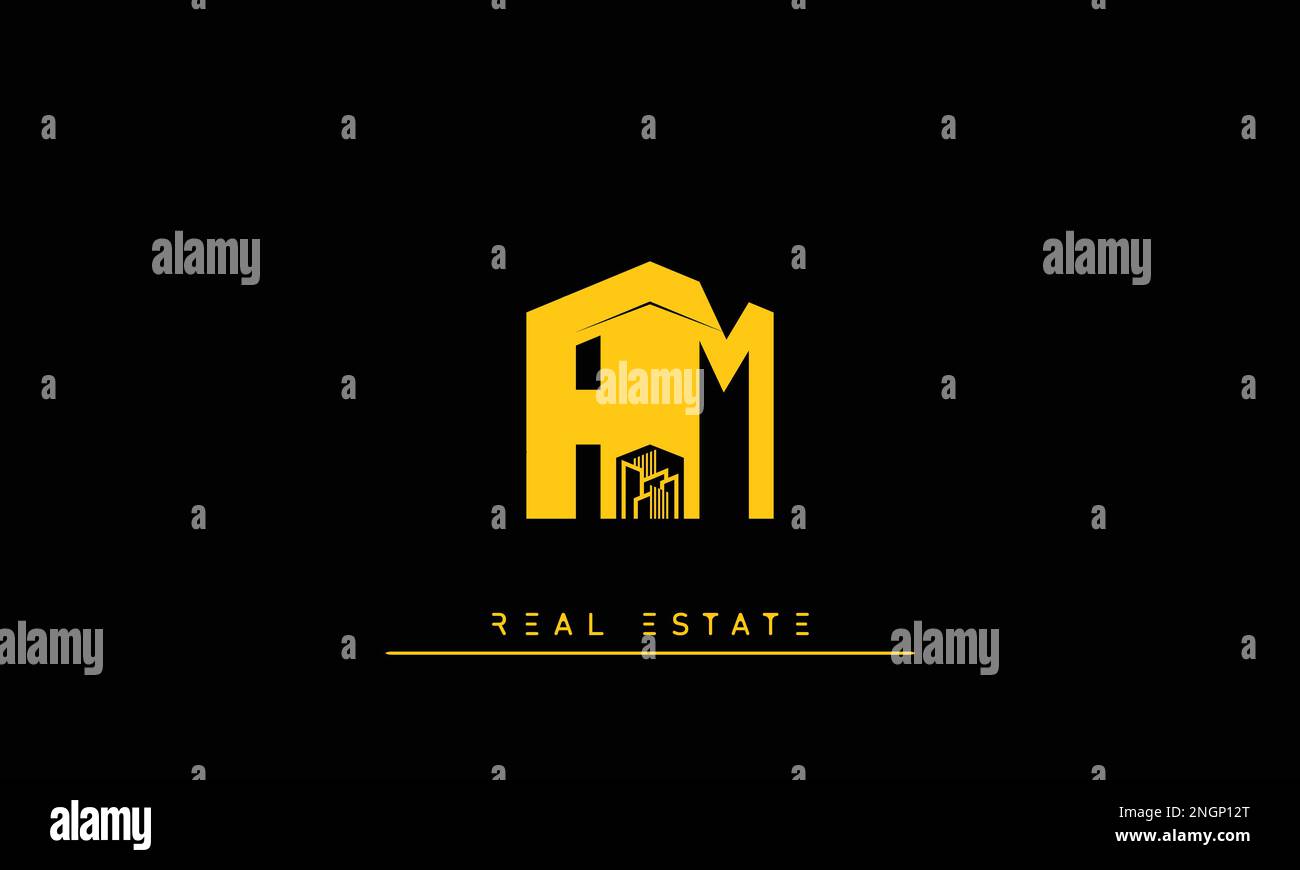 Real Estate letters Initials Monogram logo AM , MA Stock Vector