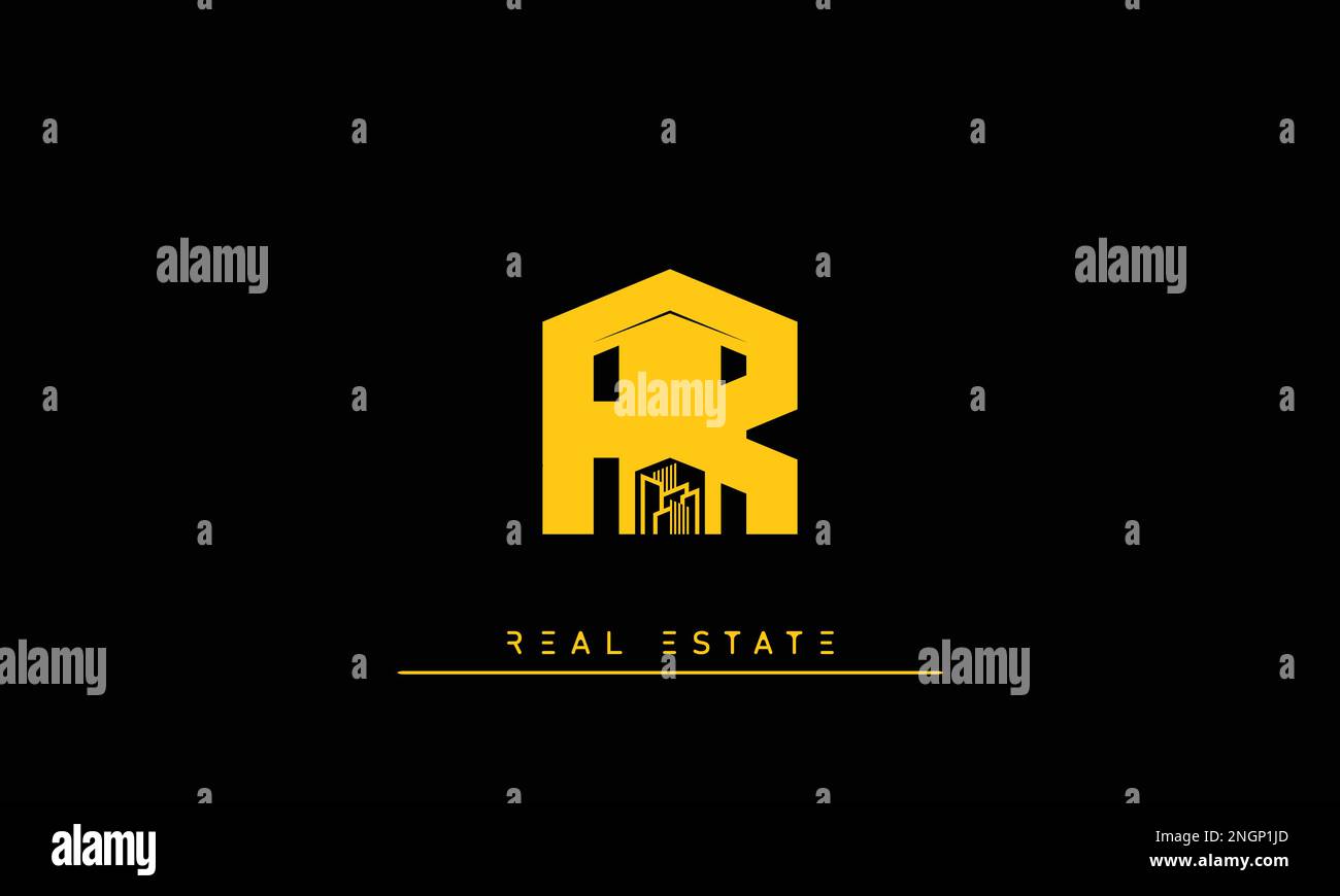 Real Estate letters Initials Monogram logo AR , RA Stock Vector