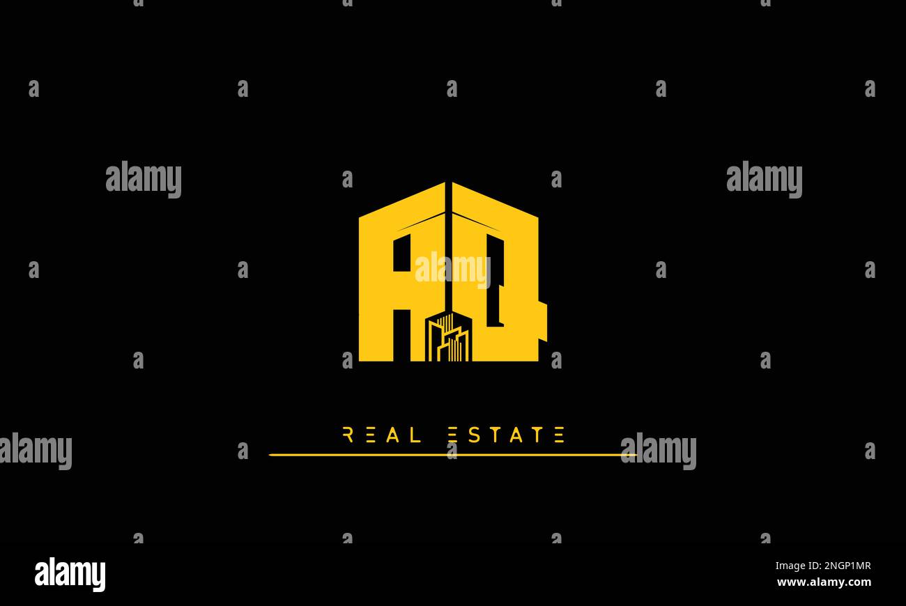 Real Estate letters Initials Monogram logo AQ , QA Stock Vector
