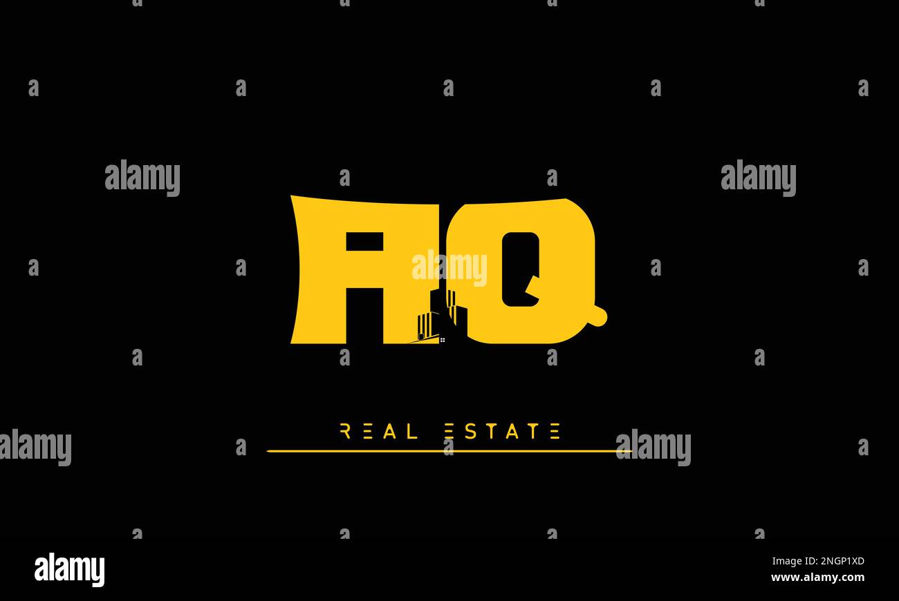 Real Estate letters Initials Monogram logo AQ , QA Stock Vector