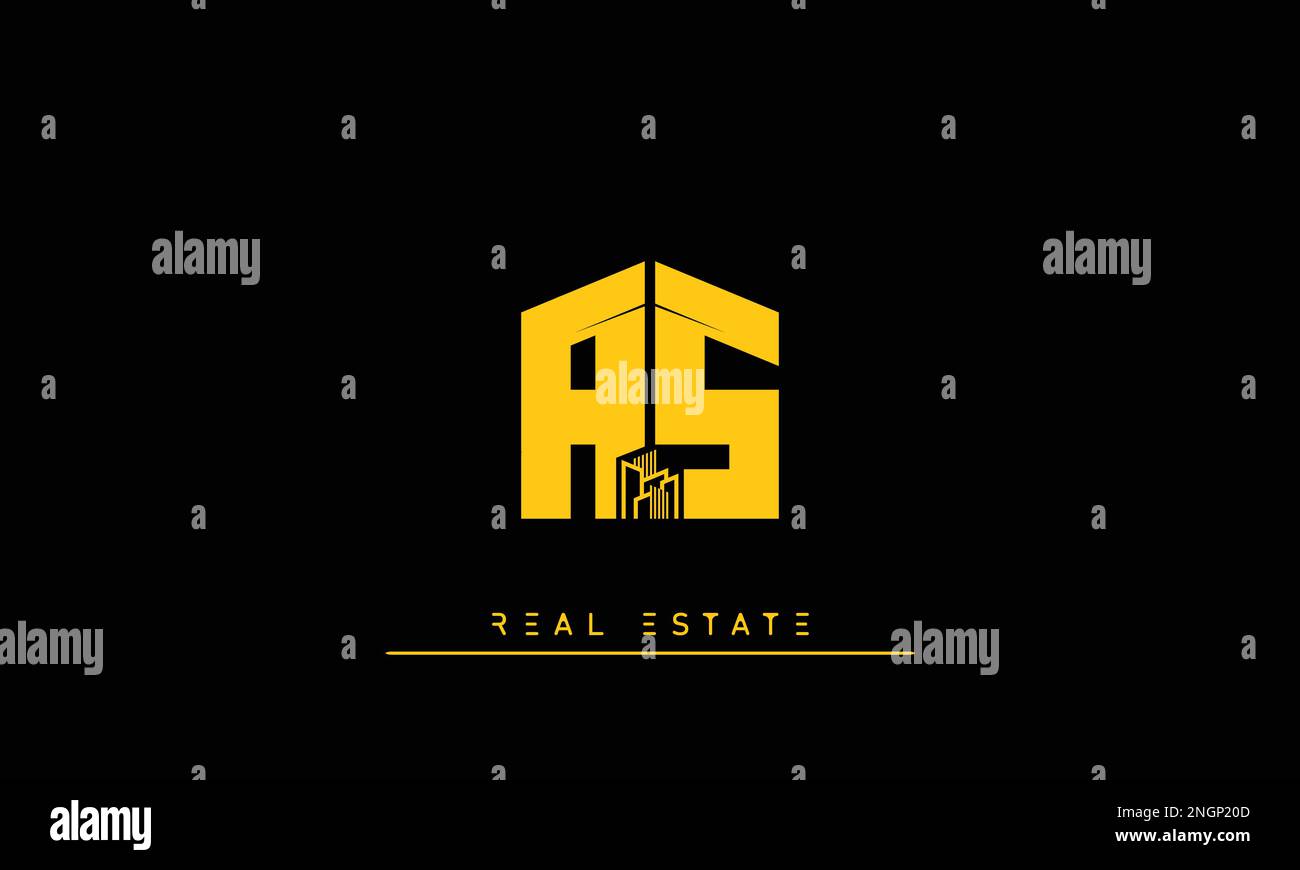Real Estate letters Initials Monogram logo AS , SA Stock Vector