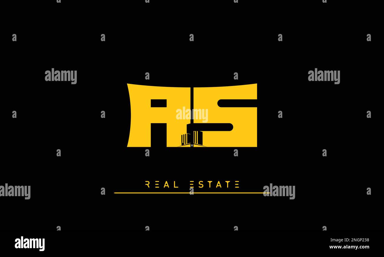 Real Estate letters Initials Monogram logo AS , SA Stock Vector